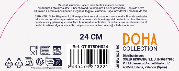 Quttin Sarten 24 cm Aluminio Forjado Full Doha (6 Unidades)