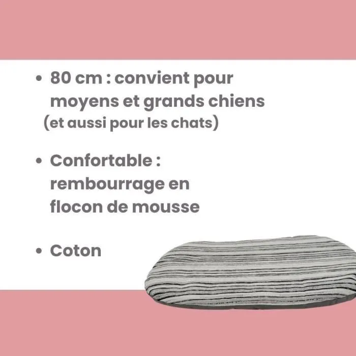 Tyrol Cama para Perros Toronto, Cojín Ovalado Impermeable, 80 x 48 x 3 cm - TYR3281018217179