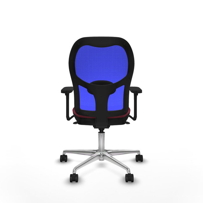 PIQUERAS Y CRESPO Silla de oficina Jorquera con mecanismo Sincro, tela Granate y malla Azul