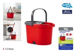 Inde Cubo Escurridor Rojo con Ruedas Supernet 29 cm (Ancho) x 39 cm (Largo) x 29 cm (Alto) (6 Unidades)