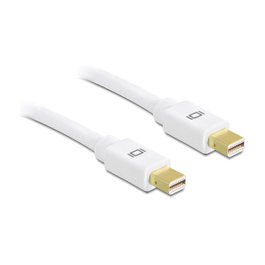 DeLOCK Cable Mini DisplayPort 1.2 a Mini DisplayPort (macho/macho) 4K 60Hz 0.5 m, color blanco, contacto chapado en oro