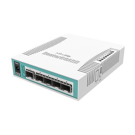 MikroTik CRS106-1C-5S PoE - Conmutador de Red 5 Puertos Gigabit Ethernet con 5 Slots SFP, 128 MB RAM, 400 MHz, RouterOS, Blanco