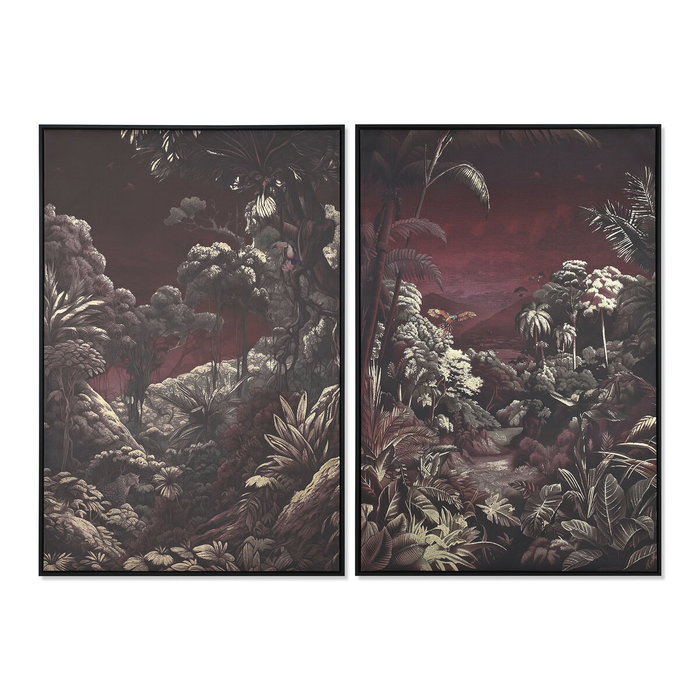 DKD Home Decor Set de 2 Cuadros de Lienzo Selva Dorado 83x4x123 cm DKD Home Decor Set de 2 Cuadros de Lienzo Selva Dorado 83x4x123 cm