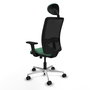 PIQUERAS Y CRESPO Silla de oficina Zulema con mecanismo Sincro/Traslack, Verde esmeralda y Negro