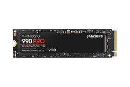 SAMSUNG 990 PRO 2 TB M.2 SSD PCIe 4.0 NVMe V-NAND MLC, 7450/6900 MB/s, Lectura/Escritura Aleatoria 1.4M/1.55M IOPS, Control Térmico Inteligente, Para Juegos y Edición 3D/Video