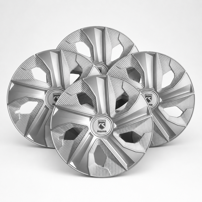 Momo Tapacubos Blade Plata Mate Carbón 16 - 4 Piezas Momo Tapacubos Blade Plata Mate Carbón 16 - 4 Piezas