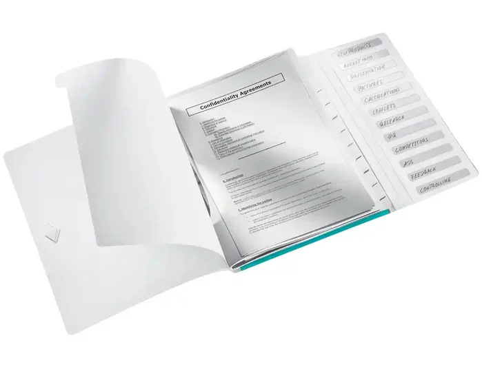Leitz Wow Carpeta Clasificadora de Polipropileno con 12 Separadores Tamaño A4 Color Turquesa