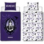 Wednesday Juego de cama reversible MIÉRCOLES en microfibra con funda nórdica 140 x 200 cm y funda de almohada 63 x 63 cm