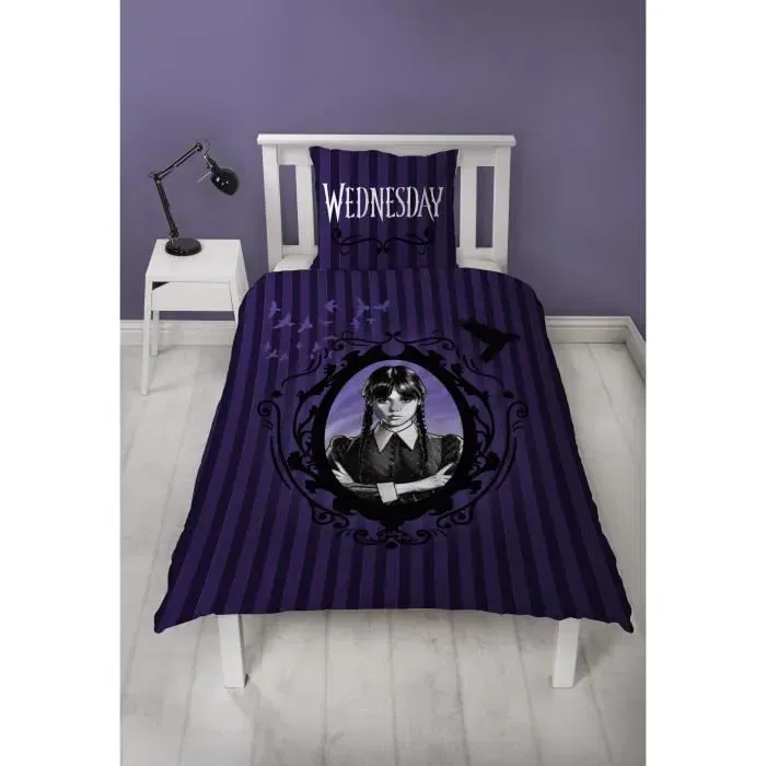 Wednesday WED3700891712460 Juego de Cama Reversible Microfibra Funda Nórdica 140 x 200 cm Funda Almohada 63 x 63 cm