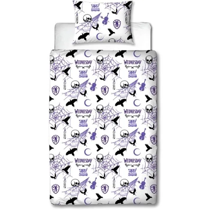 Wednesday WED3700891712460 Juego de Cama Reversible Microfibra Funda Nórdica 140 x 200 cm Funda Almohada 63 x 63 cm