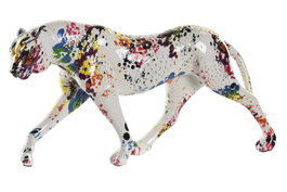 DKD Home Decor Figura de Resina Leopardo Multicolor