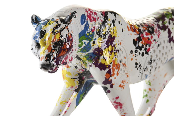 DKD Home Decor Figura de Resina Leopardo Multicolor