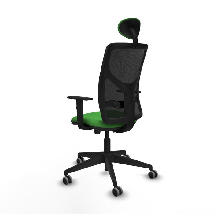 PIQUERAS Y CRESPO Silla de oficina Motilla con mecanismo Sincro/Traslack Verde y Negro