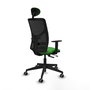 PIQUERAS Y CRESPO Silla de oficina Motilla con mecanismo Sincro/Traslack Verde y Negro