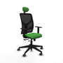 PIQUERAS Y CRESPO Silla de oficina Motilla con mecanismo Sincro/Traslack Verde y Negro