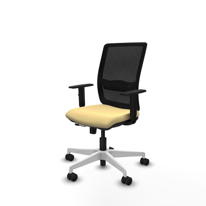 PIQUERAS Y CRESPO Silla de oficina Haches con mecanismo Sincro/Traslack, Crema y Negro