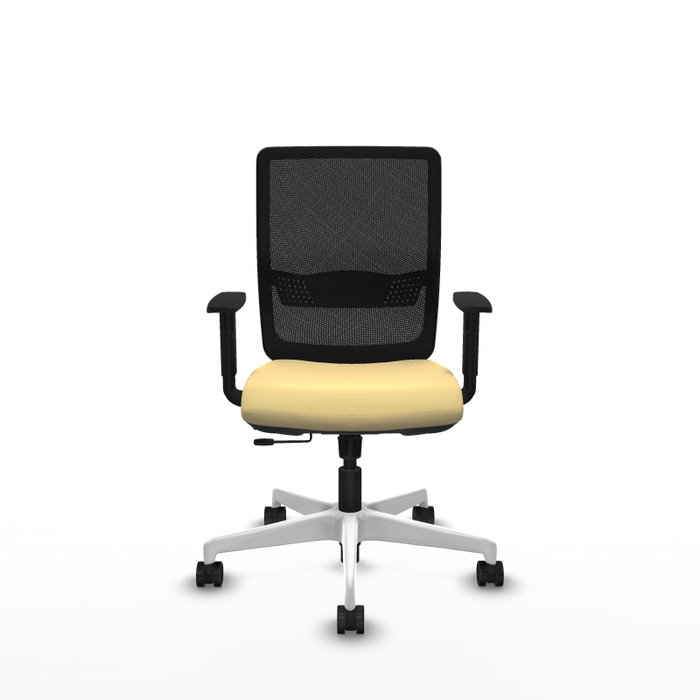 PIQUERAS Y CRESPO Silla de oficina Haches con mecanismo Sincro/Traslack, Crema y Negro