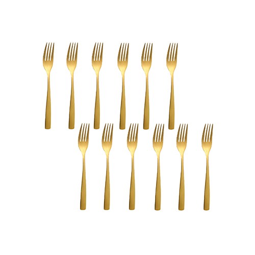 SUMMA Sinxelo Tenedor Postre Oro Acero Inoxidable 18% 190 mm (Set de 12)