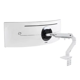 Ergotron HX Series 45-647-216 Brazo de Monitor para Escritorio, Abrazadera, Soporta Pantallas hasta 124.5 cm (49") y 19.1 kg, Ajuste de Altura, Inclinación, Rotación 360°, Blanco
