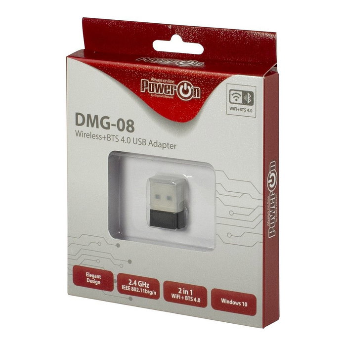 Inter-Tech Adaptador USB Wi-Fi 4 DMG-08 WiFi+BTS 150Mbps
