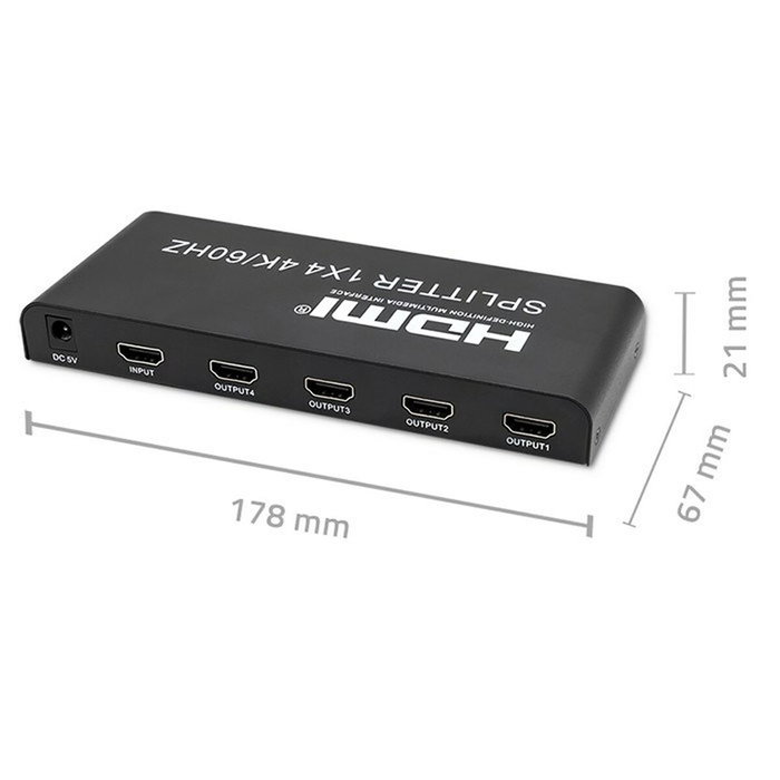 Qoltec 51799 divisor hdmi activo 4 x hdmi 4k x 2k 6gb/s 60hz Qoltec 51799 divisor hdmi activo 4 x hdmi 4k x 2k 6gb/s 60hz