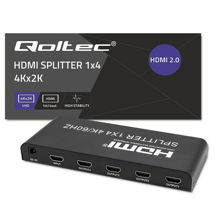 Qoltec 51799 divisor hdmi activo 4 x hdmi 4k x 2k 6gb/s 60hz Qoltec 51799 divisor hdmi activo 4 x hdmi 4k x 2k 6gb/s 60hz