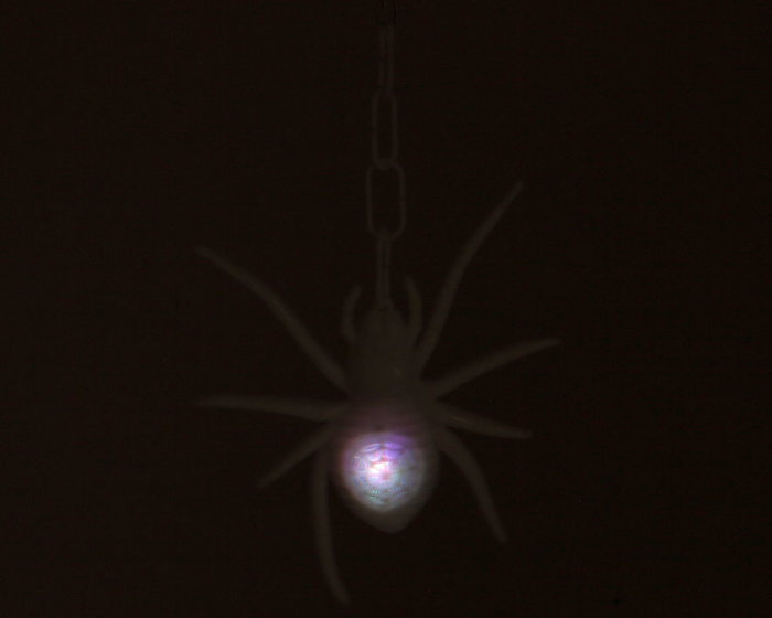 Araña colgante de 18x19 cm con luz blanca para decoración de Halloween