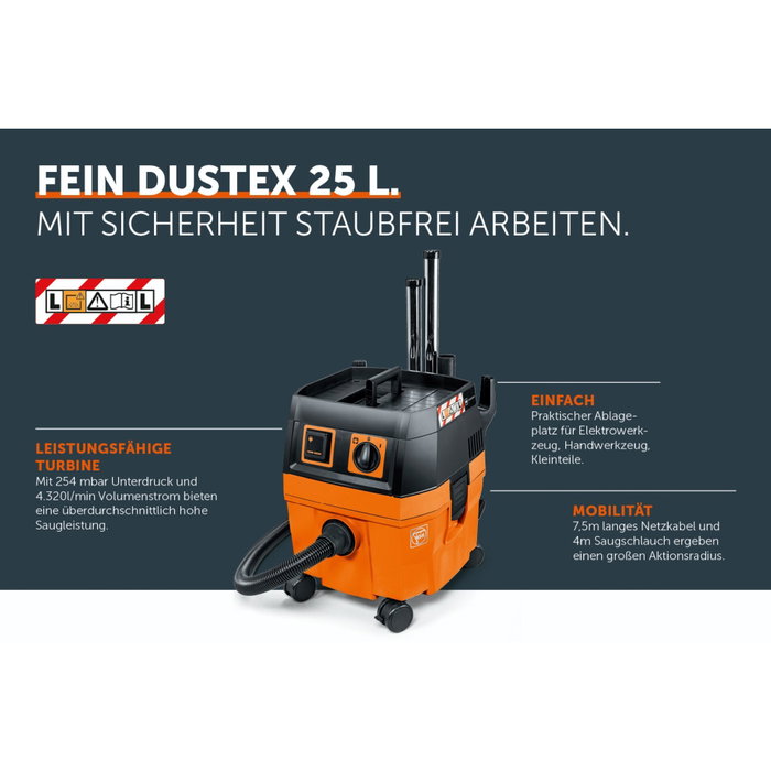Fein DUSTEX Sauger 25L Aspirador Industrial Fein DUSTEX Sauger 25L Aspirador Industrial