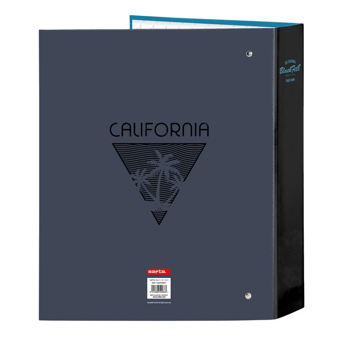 Carpeta de anillas BlackFit8 California Azul Negro A4 27 x 33 x 6 cm