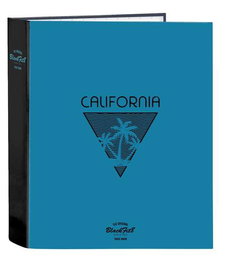 Carpeta de anillas BlackFit8 California Azul Negro A4 27 x 33 x 6 cm