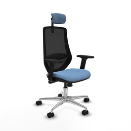 PIQUERAS Y CRESPO Silla de oficina Mardos con mecanismo Sincro, Azul cielo y Negro