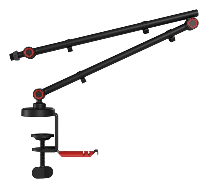 Genesis Thulium 500 (NGM-2156) - Brazo de Micrófono con Base de Escritorio, Colgador para Auriculares y Roscas 3/8", 5/8", 1/4" - Negro