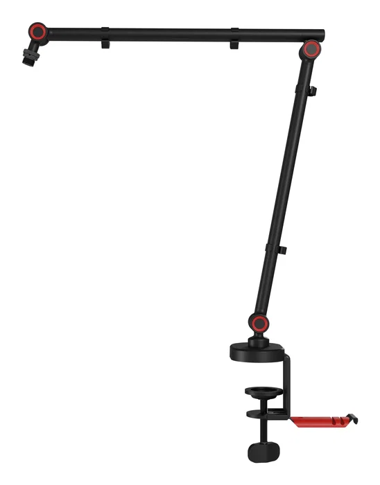 Genesis Thulium 500 (NGM-2156) - Brazo de Micrófono con Base de Escritorio, Colgador para Auriculares y Roscas 3/8", 5/8", 1/4" - Negro