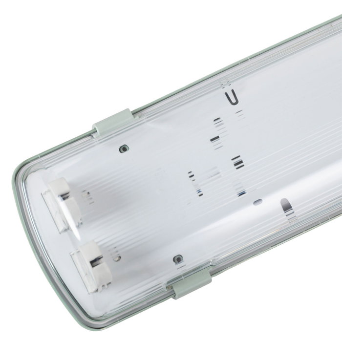 Equipo Estanco IP65 para 2 Tubos LED T8 de 120cm ABS/PC Gris Equipo Estanco IP65 para 2 Tubos LED T8 de 120cm ABS/PC Gris