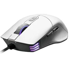 EVGA X12 Ratón Gaming Blanco Ambidiestro con Sensor Óptico Pixart 3389 hasta 16000 DPI, 8000 Hz, RGB, 8 Botones, Cable Paracord