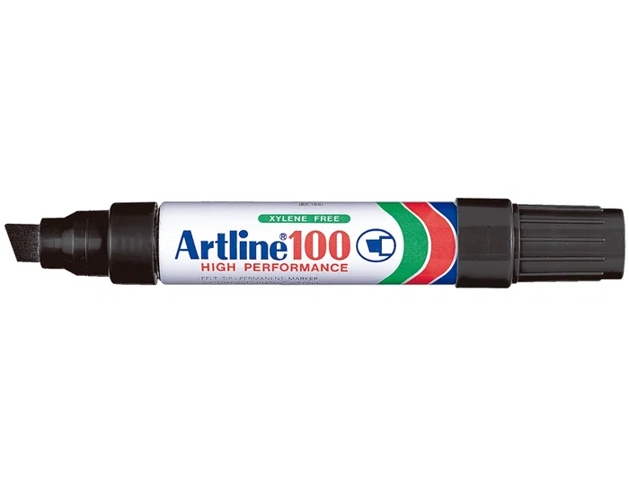 Artline Rotulador Permanente 100 Negro Punta Biselada Extragruesa Trazo 7,5-12 mm Artline Rotulador Permanente 100 Negro Punta Biselada Extragruesa Trazo 7,5-12 mm