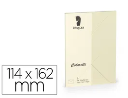 Rossler coloretti C6 Sobre Ministro Color Crema 114x162 mm Pack 5 Unidades 80 gr/m²