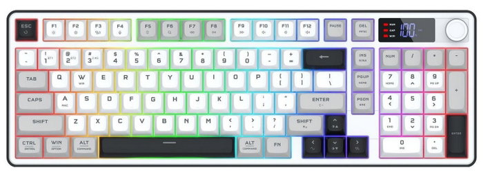 Redragon Aria PRO Teclado Gaming de Membrana Blanco-Gris Redragon Aria PRO Teclado Gaming de Membrana Blanco-Gris