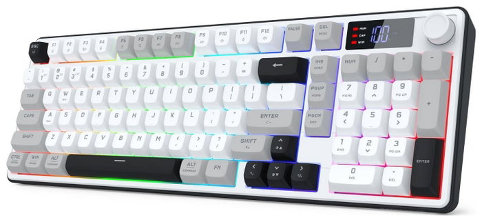 Redragon Aria PRO Teclado Gaming de Membrana Blanco-Gris Redragon Aria PRO Teclado Gaming de Membrana Blanco-Gris