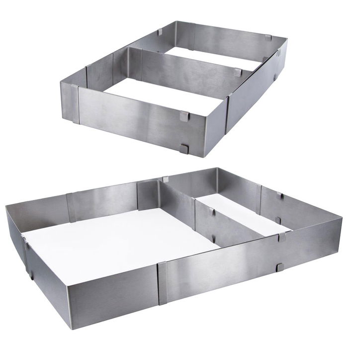 Cuisy Molde Extensible con Separador para Repostería, Acero Inoxidable, Altura 5 cm, Apto Horno