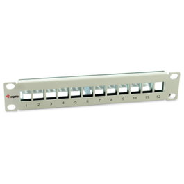 EQUIP Patchpanel 12x Cat6A 10 pulg FTP 1HE Keystone Montage ws