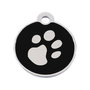 Placa identificativa para collar Imarc Circle Negro Plateado