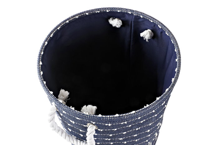DKD Home Decor Cesta Azul Marino Blanco Poliéster Set de 2 Unidades 38 x 47 x 38 cm DKD Home Decor Cesta Azul Marino Blanco Poliéster Set de 2 Unidades 38 x 47 x 38 cm