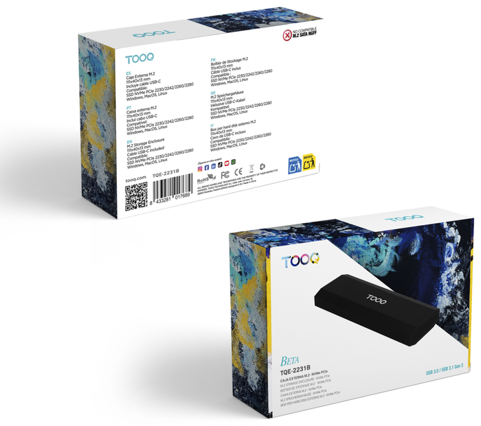 Tooq Caja Externa para SSD M.2 NVMe PCIe TQE-2231B, Negro Tooq Caja Externa para SSD M.2 NVMe PCIe TQE-2231B, Negro