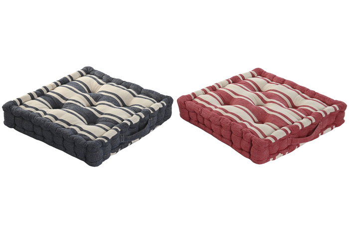 DKD Home Decor Cojín Atlántico Rojo Azul 40 x 7 x 40 cm (4 Unidades) Algodón Poliéster