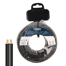 Edm Cable paralelo 2x0,75mm² negro 5m para interconexión de audio y video