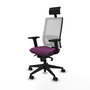 PIQUERAS Y CRESPO Silla de oficina Horna con mecanismo Sincro, Morado y Blanco