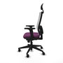 PIQUERAS Y CRESPO Silla de oficina Horna con mecanismo Sincro, Morado y Blanco