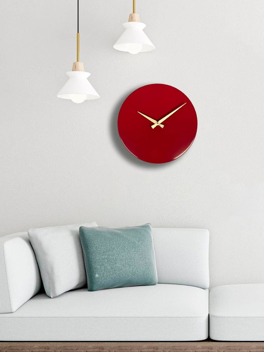 Wallity 35Sivmet Reloj de Pared Decorativo Metal Aluminio Cereza 35x35cm