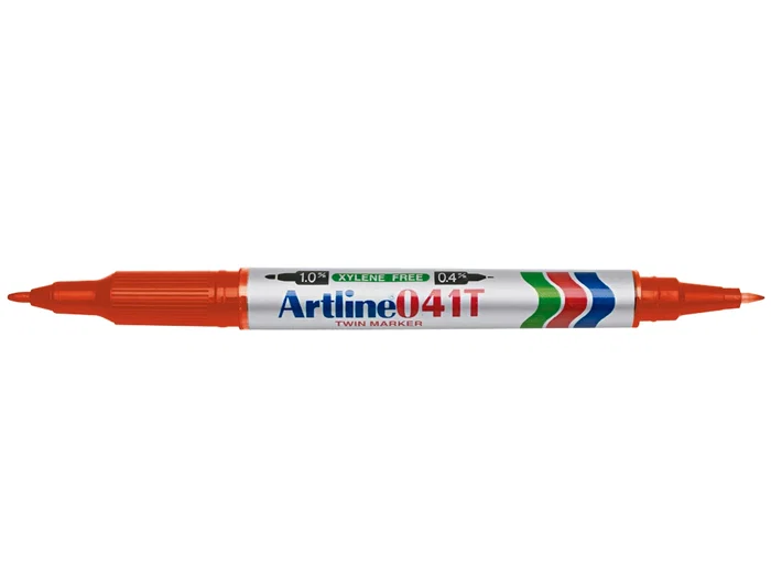 Artline EK-041T Marcador Permanente Rojo Doble Punta 0.4 mm y 1.0 mm